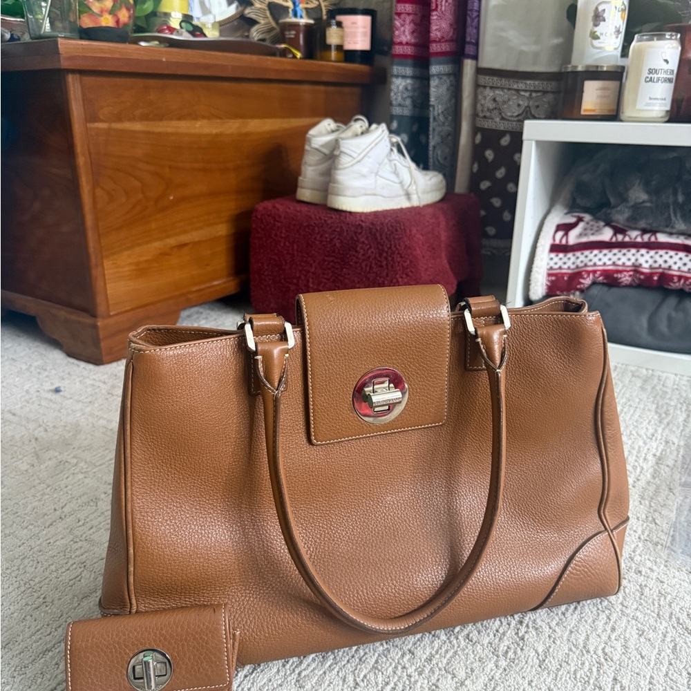 Tiffany and Co. Leather Satchel and Wallet Set- Made in Italy